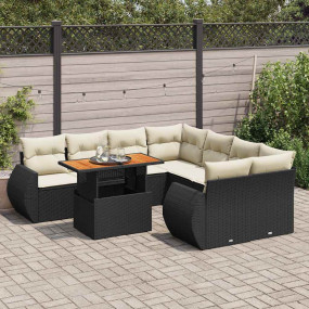 Garden Sofa Set Black PE rattan Large Modular Garden So...