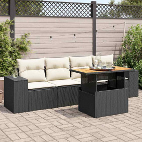 Garden Sofa Set Black, Cream White