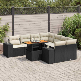 Garden Sofa Set Black