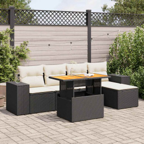 Garden Sofa Set Black, Cream White