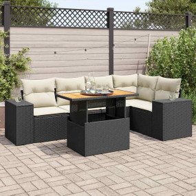 Garden Sofa Set Black, Cream White