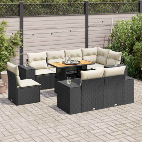 Garden Sofa Set Black PE rattan Large Modular Garden So...
