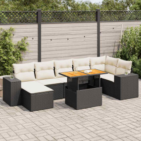 Garden Sofa Set Black and cream white