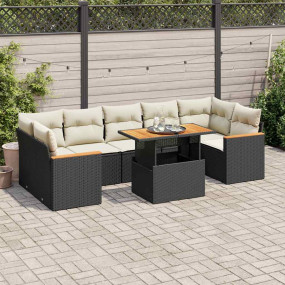 Garden Sofa Set Black, Cream White
