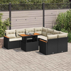 Garden Sofa Set Black