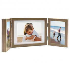 Trifold Photo Frame Light brown MDF, PS Large and small...