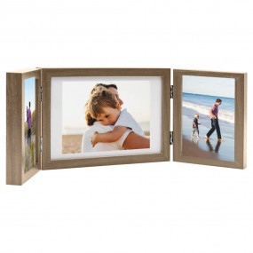 Trifold Photo Frame Light brown MDF, PS