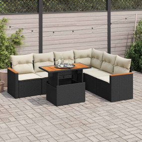 Garden Sofa Set Black, Cream White