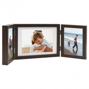 Trifold Photo Frame Dark Brown MDF, Polystyrene Medium ...