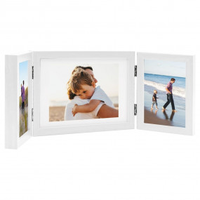 Trifold Photo Frame White MDF and PS (polystyrene) Medi...
