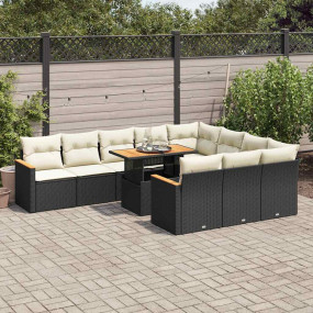 Garden Sofa Set Black, Cream White