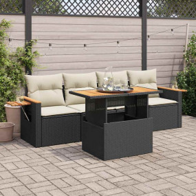 Garden Sofa Set Black, Cream White