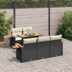 Garden Sofa Set Black Poly Rattan Large Modular Garden ...