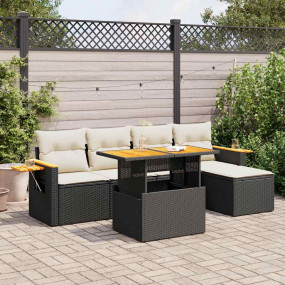 Garden Sofa Set Black, Cream white