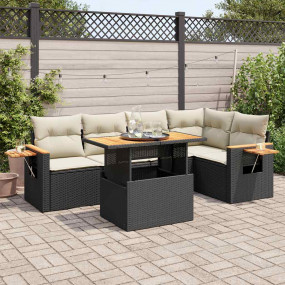 Garden Sofa Set Black PE rattan Medium Modular Garden S...