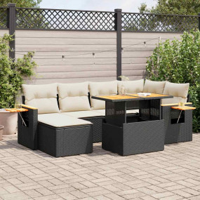 Garden Sofa Set Black, Cream White