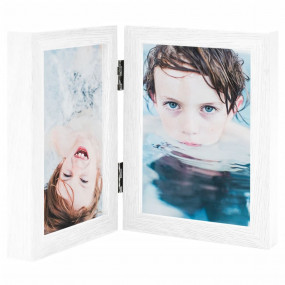 Bifold Photo Frame White MDF, PS (polystyrene)