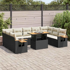 Garden Sofa Set Black, Cream White