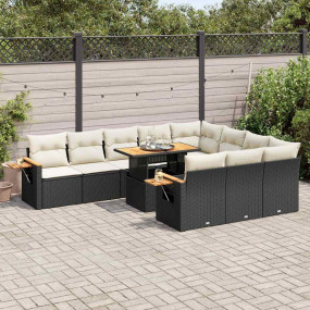 Garden Sofa Set Black, Cream White