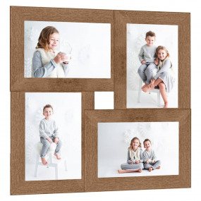 Photo Frame Light brown MDF 4x Modern Collage Photo Fra...