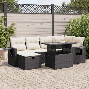Garden Sofa Set Black, Cream White