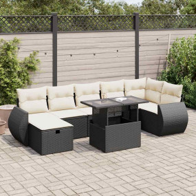 Garden Sofa Set Black, Cream White