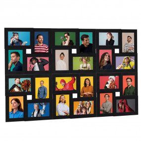 Photo Frame Black MDF, Polystyrene 24 pictures Decorati...