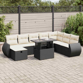 Garden Sofa Set Black