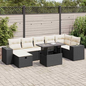 Garden Sofa Set Black, Brown, Cream