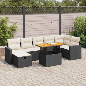 Garden Sofa Set Black, Cream White