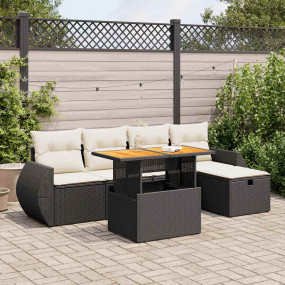 Garden Sofa Set Black Poly Rattan Large Modular Garden ...
