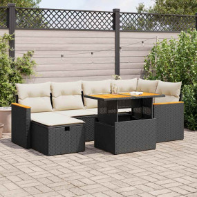 Garden Sofa Set Black and white