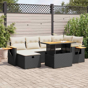 Garden Sofa Set Black, White