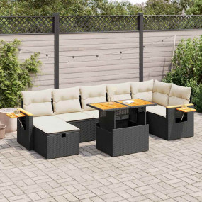 Garden Sofa Set Black, White