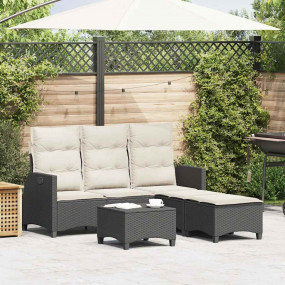Garden Sofa Set Black, Cream White