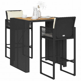 Garden Bar Set Black and Cream