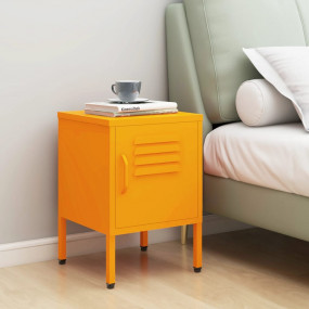 Nightstand Mustard Yellow Steel Medium Height-Adjustabl...