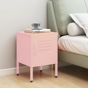 Nightstand Pink Steel Small Levelers Nightstand Square
