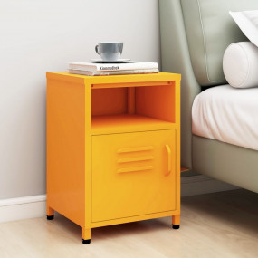 Nightstand Mustard Yellow Steel Standard Size Levelers