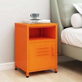 Nightstand Orange Steel 13.8 x 13.8 x 20.1 in Adjustabl...