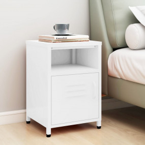 Nightstand White Steel Small Levelers Nightstand Square