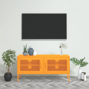 TV Cabinet Mustard Yellow Steel Medium TV Cabinet Recta...