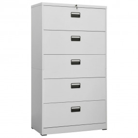 Filing Cabinet Light Grey Steel 35.4 x 18.1 x 64.6 in