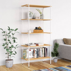 Shelving Unit White and oak Engineered wood, steel
