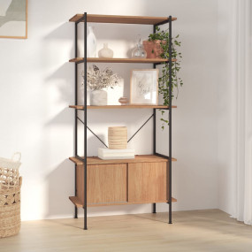 Shelving Unit With Cabinet Light brown and black