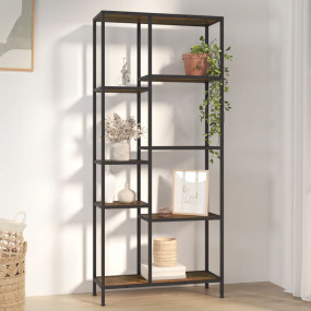 Book Shelf Dark brown and black Engineered wood and ste...