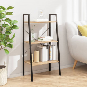 Standing Shelf Light brown and black Engineered wood an...
