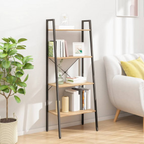 Standing Shelf Light Brown and Black Engineered wood, s...