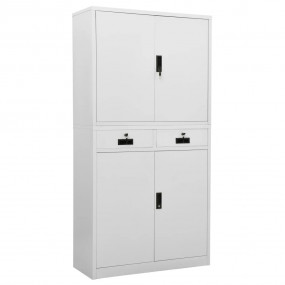 Office Cabinet Light Grey Steel Large Office Cabinet