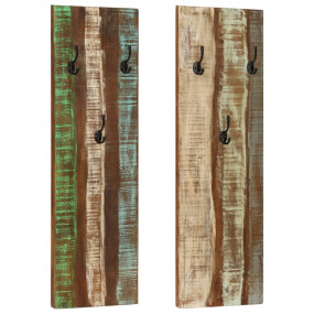 Coat Rack Multicolor Solid reclaimed wood, powder-coate...